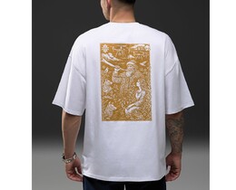Фото - Патриотическая футболка Staff x Deep State Трембіта white oversize - Men box