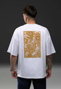Фото - Патриотическая футболка Staff x Deep State Трембіта white oversize - Men box