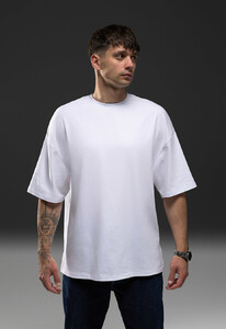 Фото - Патриотическая футболка Staff x Deep State Трембіта white oversize - Men box