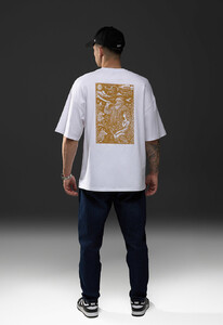 Фото - Патриотическая футболка Staff x Deep State Трембіта white oversize - Men box