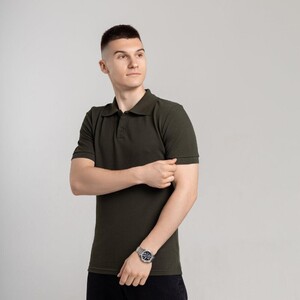 Фото - Хлопковое мужское поло футболка Pobedov Royal цвета хаки - Men box