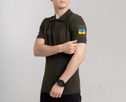 Фото - Чоловіче бавовняне поло Pobedov Royal кольору хакі - Men box