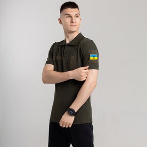 Фото - Чоловіче бавовняне поло Pobedov Royal кольору хакі - Men box