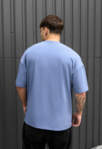 Фото - Однотонная оверсайз футболка синего цвета Staff blue oversize - Men box