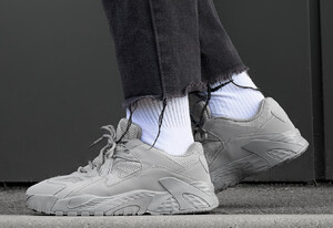 Фото - Однотонные кроссовки в сером цвете Staff gray reflective - Men box