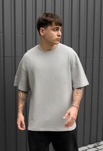 Фото - Базовая оверсайз футболка серого цвета Staff be gray oversize - Men box