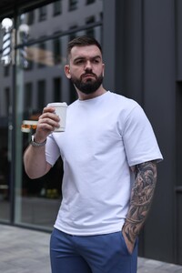 Фото - Однотонна футболка від Intruder Breeze білого кольору - Men box