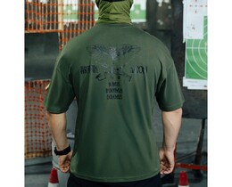 Фото - Мужская футболка Staff x ГУР АРТАН logo khaki oversize - Men box