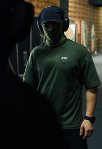 Фото - Мужская футболка Staff x ГУР АРТАН logo khaki oversize - Men box