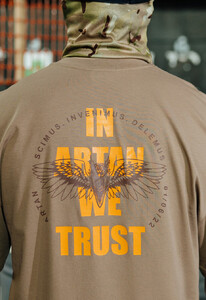 Фото - Мужская оверсайз футболка Staff x ГУР АРТАН We Trust brown oversize - Men box