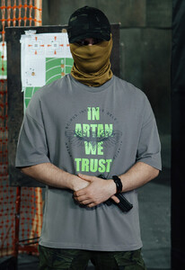 Фото - Патриотическая футболка Staff x ГУР АРТАН We Trust grey oversize - Men box