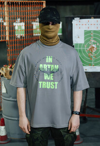 Фото - Патриотическая футболка Staff x ГУР АРТАН We Trust grey oversize - Men box