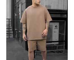Фото - Летний базовый оверсайз костюм Staff vic brown oversize - Men box