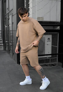 Фото - Летний базовый оверсайз костюм Staff vic brown oversize - Men box