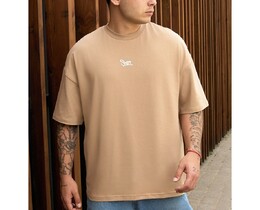 Фото - Бежева футболка з логотипом Staff beige logo oversize - Men box