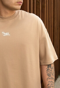 Фото - Бежева футболка з логотипом Staff beige logo oversize - Men box