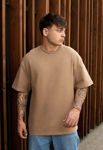 Фото - Однотонна чоловіча футболка Staff be brown oversize - Men box