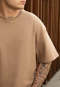 Фото - Однотонна чоловіча футболка Staff be brown oversize - Men box