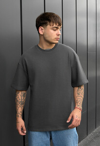 Фото - Темно-серая оверсайз футболка Staff be dark gray oversize - Men box