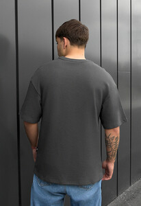 Фото - Темно-серая оверсайз футболка Staff be dark gray oversize - Men box