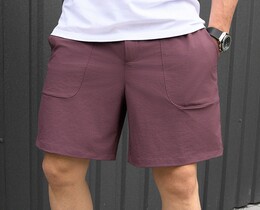 Фото - Мужские лилово-бордовые шорты Staff mac purple bordo - Men box