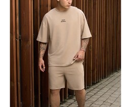 Фото - Мужской летний оверсайз костюм Staff no beige oversize - Men box