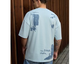 Фото - Синя футболка для хлопців Staff learn oversize - Men box