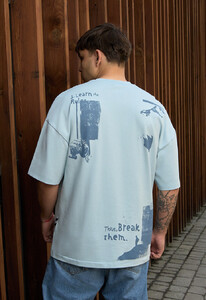 Фото - Синя футболка для хлопців Staff learn oversize - Men box