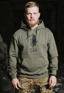 Фото - Патриотическое мужское худи Staff x 1514 Support khaki - Men box