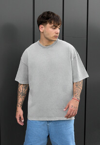 Фото - Светло-серая оверсайз футболка Staff va2 light gray oversize - Men box