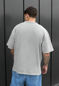 Фото - Светло-серая оверсайз футболка Staff va2 light gray oversize - Men box