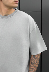Фото - Светло-серая оверсайз футболка Staff va2 light gray oversize - Men box