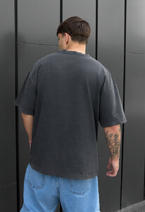 Фото - Базовая оверсайз футболка Staff va2 dark gray oversize - Men box