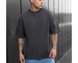 Фото - Темно-серая оверсайз футболка Staff dark gray oversize premium - Men box