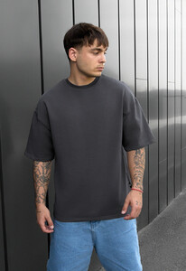 Фото - Темно-серая оверсайз футболка Staff dark gray oversize premium - Men box