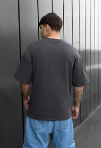 Фото - Темно-серая оверсайз футболка Staff dark gray oversize premium - Men box
