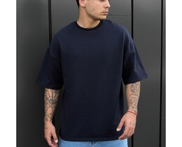 Фото - Темно-синяя оверсайз футболка Staff navy oversize premium - Men box