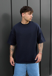 Фото - Темно-синяя оверсайз футболка Staff navy oversize premium - Men box