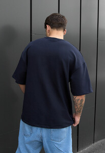 Фото - Темно-синяя оверсайз футболка Staff navy oversize premium - Men box