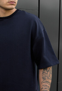 Фото - Темно-синяя оверсайз футболка Staff navy oversize premium - Men box