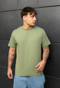 Фото - Однотонна бавовняна футболка Staff green - Men box