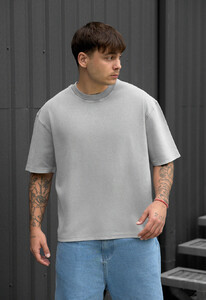 Фото - Сіра оверсайз футболка Staff va2 gray oversize - Men box