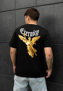 Фото - Черная футболка с ярким принтом на спине Staff eternity - Men box