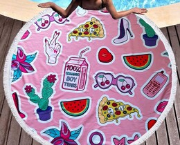 Фото - Пляжний килимок від бренду Shamrock рожевий з яскравим принтом - Men box
