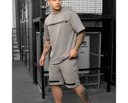 Фото - Летний оверсайз комплект Staff ra gray oversize - Men box