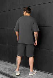 Фото - Спортивный оверсайз комплект Staff kas dark gray oversize - Men box