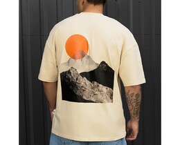 Фото - Молочная футболка с принтом Staff logo & sun oversize - Men box