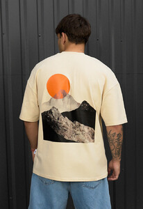 Фото - Молочная футболка с принтом Staff logo & sun oversize - Men box