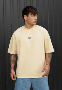 Фото - Молочная футболка с принтом Staff logo & sun oversize - Men box