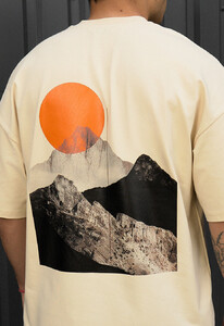Фото - Молочная футболка с принтом Staff logo & sun oversize - Men box